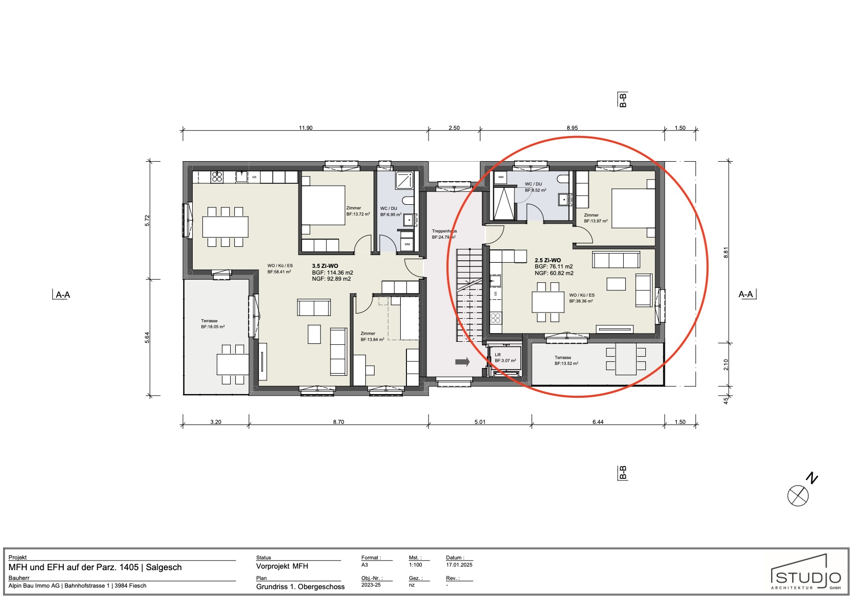 New development in Salgesch: Modern 2.5-room apartment with terrace — 2